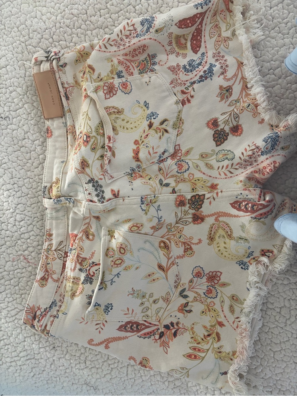 Dear John Cream Paisley-Print Shorts